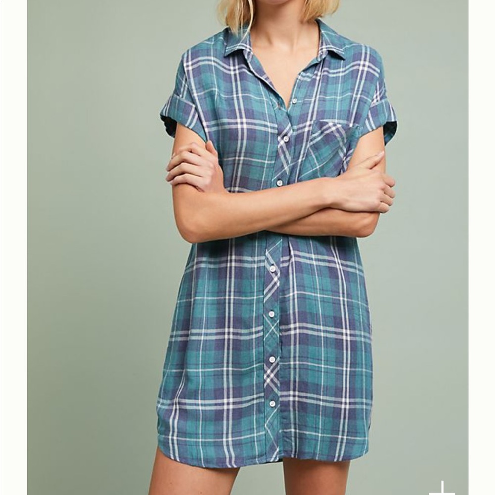 Cloth & stone Anthropologie plaid shirt dress